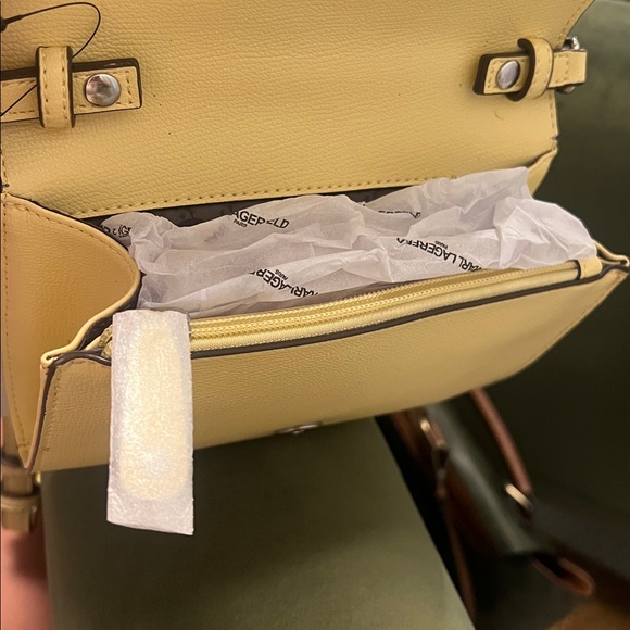 Karl Lagerfeld yellow Connie cross body purse new - Picture 3 of 5